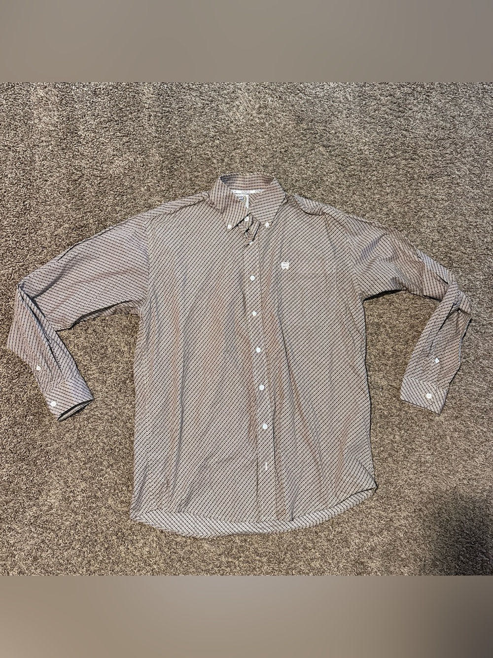 Cinch Men's Brown Patterned Button-Down Shirt